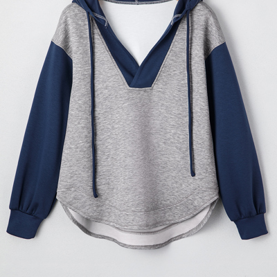 Zariyah Block Patchwork Drawstring Hoodie