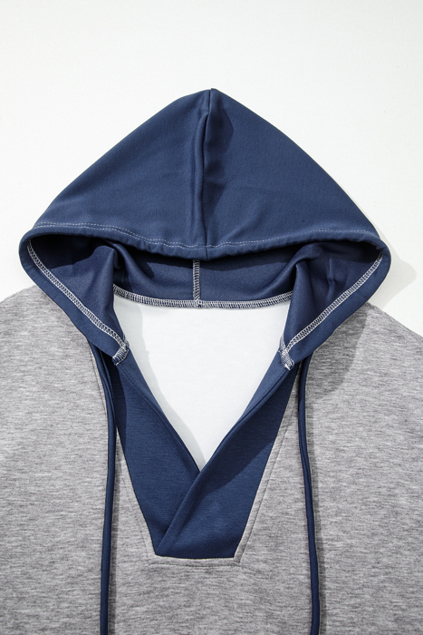 Zariyah Block Patchwork Drawstring Hoodie