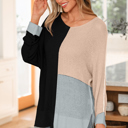  Zayla Block Knit Loose Sweater