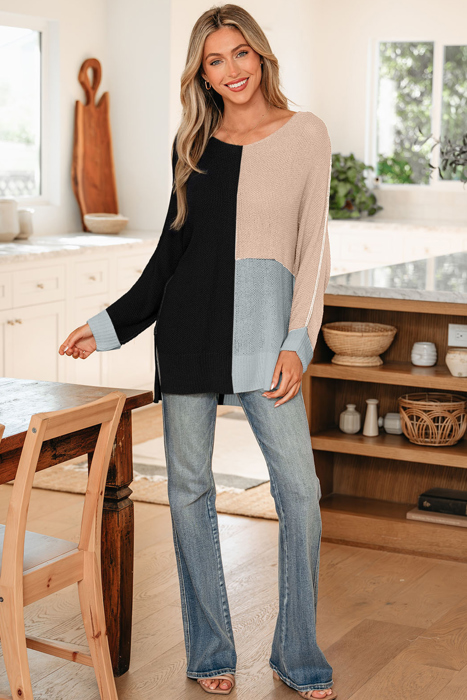Zayla Block Knit Loose Sweater