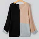  Zayla Block Knit Loose Sweater