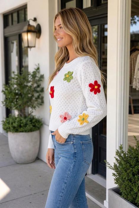 Zayleigh Textured Knit Sweater