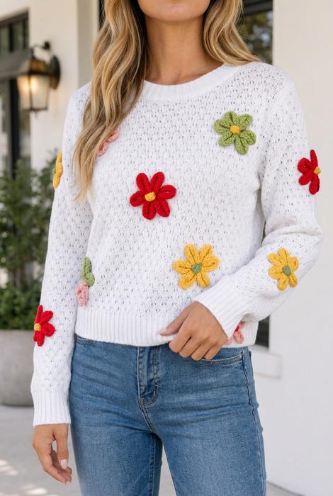 Zayleigh Textured Knit Sweater