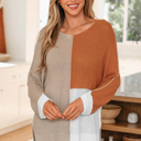  Zendaya Block Knit Loose Sweater