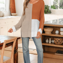  Zendaya Block Knit Loose Sweater