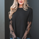 Black Large Zendaya Long Sleeve Tee Long Sleeve Top