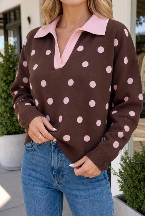 Zoe Collared Loose Pullover Sweater