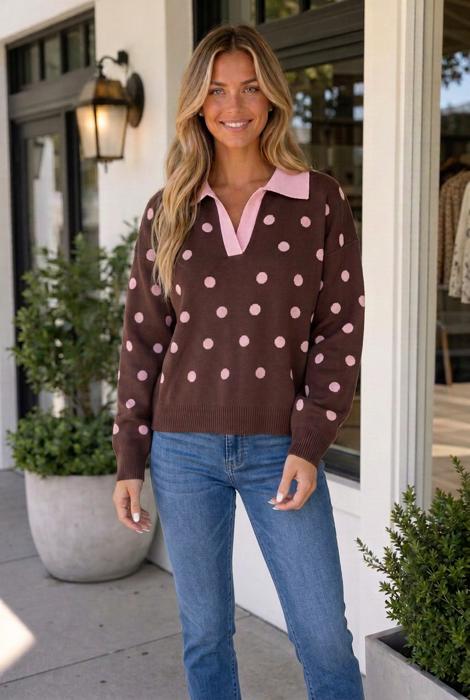 Zoe Collared Loose Pullover Sweater