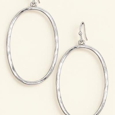 Zoey Hammered Metallic Oval Dangle Earrings