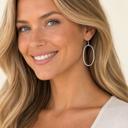  Zoey Hammered Metallic Oval Dangle Earrings