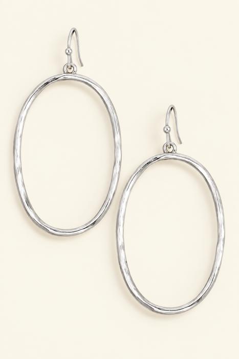 Zoey Hammered Metallic Oval Dangle Earrings