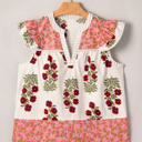  Zora Trim Flutter Cotton Blouse