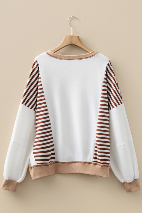 Zyla Contrast Stitching Oversize Sweatshirt