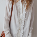 White Small Zyla Turn Down Collar Shirt