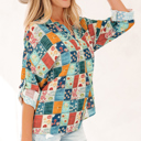  Zyla Up Sleeve Shift Blouse