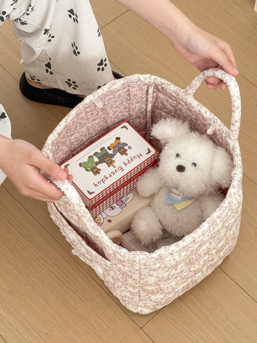 Corduroy Floral Storage Tote