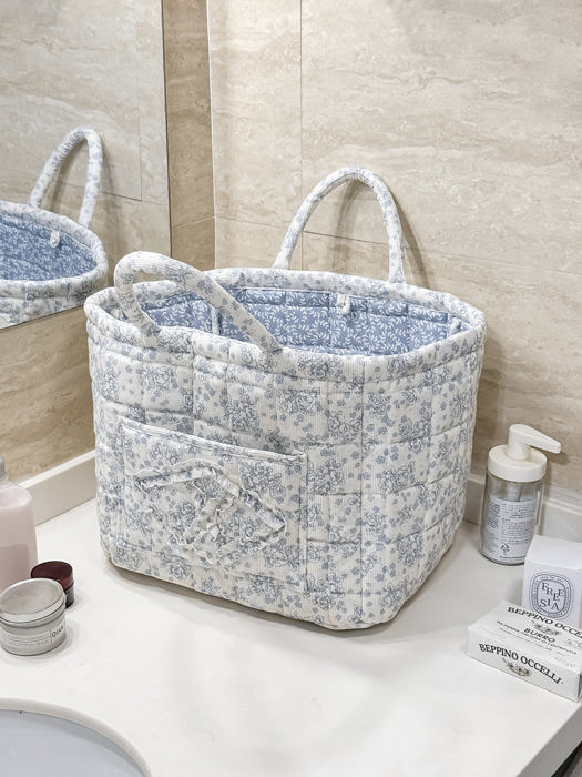 Corduroy Floral Storage Tote