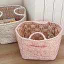 Pink Pastel Quilted Floral Storage Tote