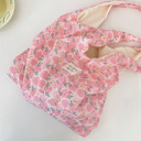 Pink Floral Bunny Textured Floral Tote Bag