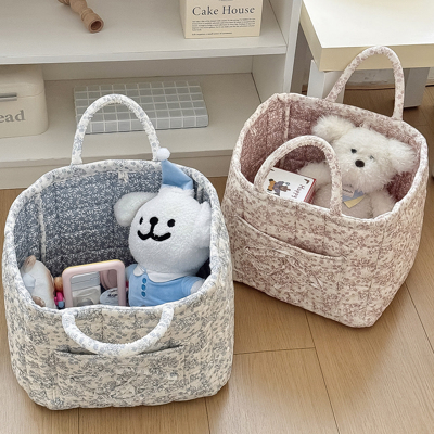 Corduroy Floral Storage Tote
