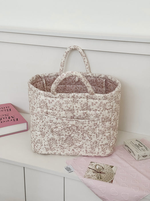 Corduroy Floral Storage Tote