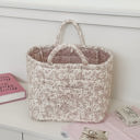 Pink Corduroy Floral Storage Tote