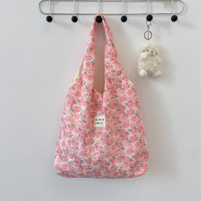 Textured Floral Tote Bag