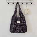 BlackPink Textured Floral Tote Bag