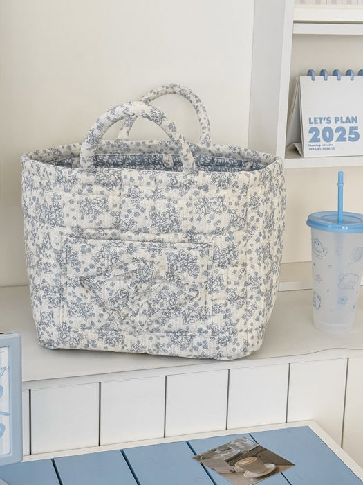 Corduroy Floral Storage Tote