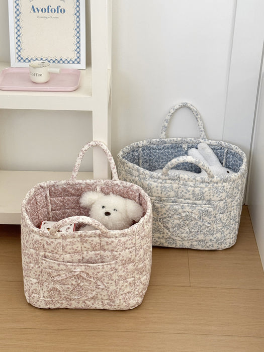 Corduroy Floral Storage Tote