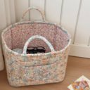 Multi Color Pastel Quilted Floral Storage Tote