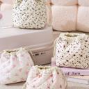  Patterned Quilted Drawstring Cosmetic Bag