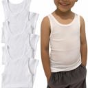L 3 Pack: White Boy's Multi-Item Pack of White Cotton Blend Tank Top Undershirts