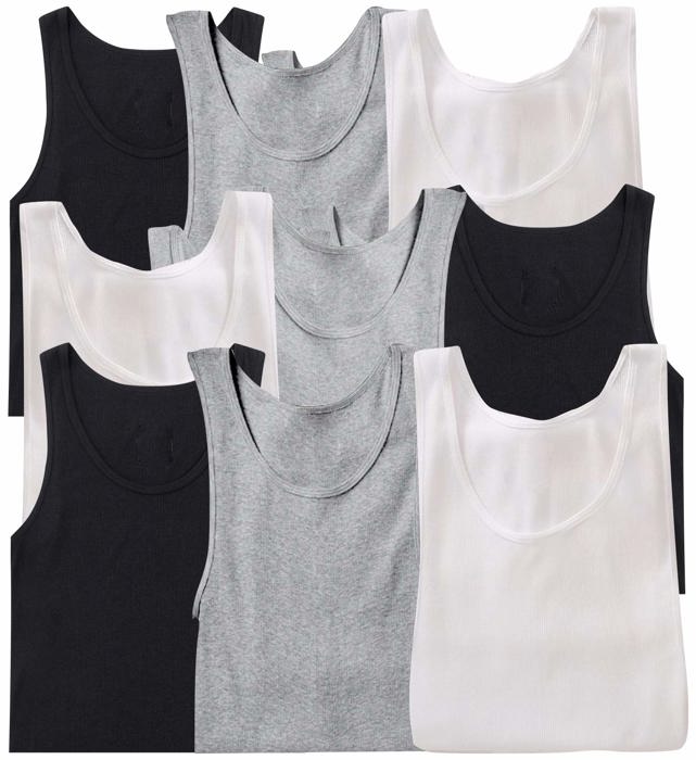 Men's Cotton Blend Slim Fit Shallow Scoop Neck Sleeveless A-Shirts