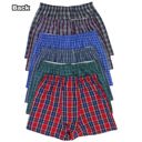 6 Pack: Assorted XXL Men's Multi-Pack of Loose Fit Tartan Plaid Boxer Shorts w/Button Fly
