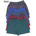 3 Pack: Assorted XXL Men's Multi-Pack of Loose Fit Tartan Plaid Boxer Shorts w/Button Fly