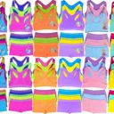 12 Piece: Racerback Top & Matching Bottom 12 Piece: Racerback Top & Matching Bottom Girl's 12 Piece set of 6 Matching Racerback or Cami Tops and Bottoms