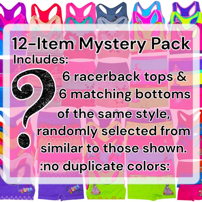 Girl's 12 Piece set of 6 Matching Racerback or Cami Tops and Bottoms