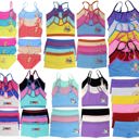 12 Piece: Cami Top & Matching Bottom L Girl's 12 Piece set of 6 Matching Racerback or Cami Tops and Bottoms