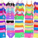 12 Piece: Cami Top & Matching Bottom L Girl's 12 Piece set of 6 Matching Racerback or Cami Tops and Bottoms