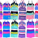 12 Piece: Cami Top & Matching Bottom L Girl's 12 Piece set of 6 Matching Racerback or Cami Tops and Bottoms