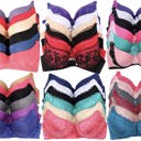 32 A-Cup Women's Pack of 6 Randomly Selected Style Bras With Underwire Sizes 30A-40DD