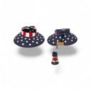 White Americana Patriotic Rollable Visor For Adventures, 4th Of July, American Flag Print, Easy To Travel And Roll
