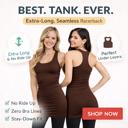 Brown Shirt Size XS-Medium Seamless Extra Long Layering Racerback Tank