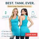Turquoise Shirt Size XS-Medium Seamless Extra Long Layering Racerback Tank