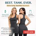 Dark Grey Shirt Size Large-2XL Seamless Extra Long Layering Racerback Tank