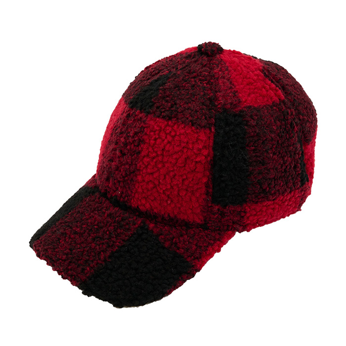 C.C� Buffalo Plaid Sherpa Cap