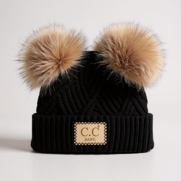 C.C® Baby Beanie Pom Criss-Cross Hats