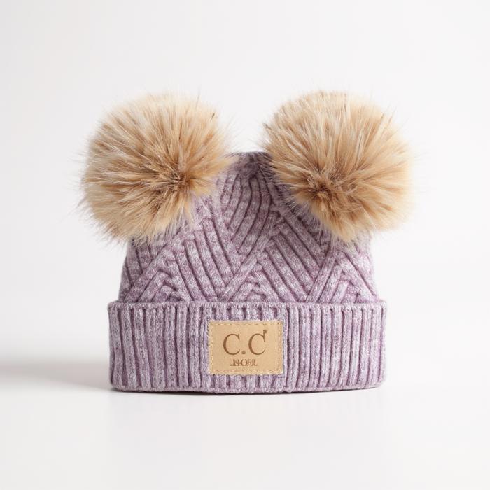 C.C® Baby Beanie Pom Criss-Cross Hats
