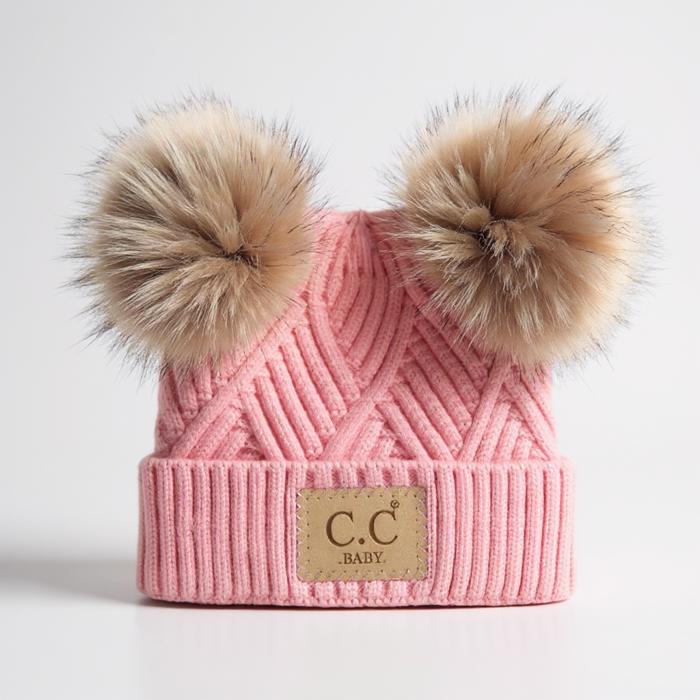 C.C® Baby Beanie Pom Criss-Cross Hats